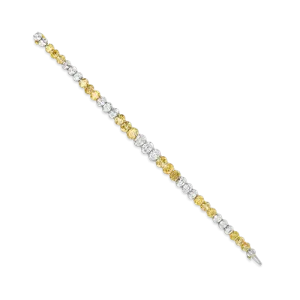 Oval Yellow & White Diamond Bracelet