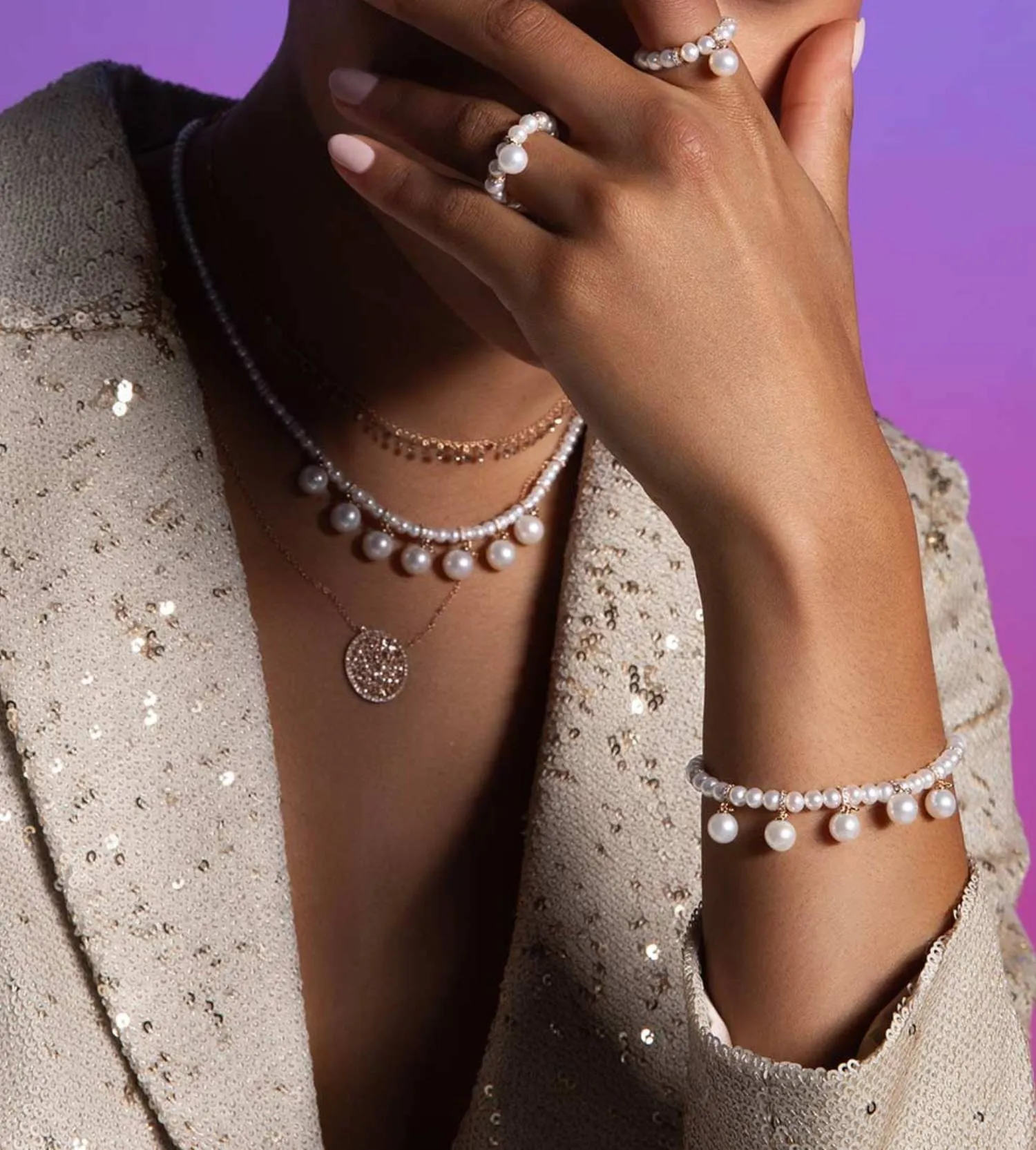 Pearl perlée bracelet