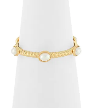 Pearl Stone Gold Bracelet