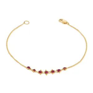Petite Textile Bracelet in Ruby