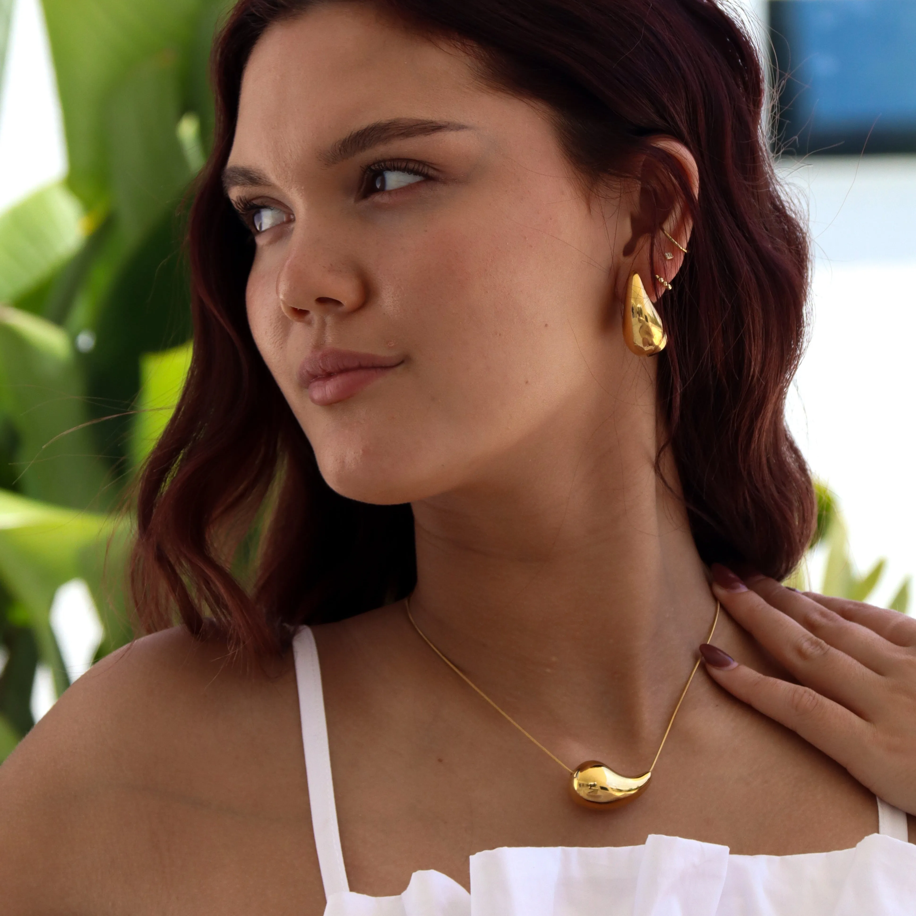 Pha | Gold Plated Bubble Drop Statement Earrings
