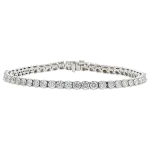 Platinum Diamond Wire Basket Tennis Bracelet