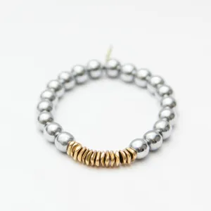 Platinum Hematite Bracelet   Vintage Brass Row