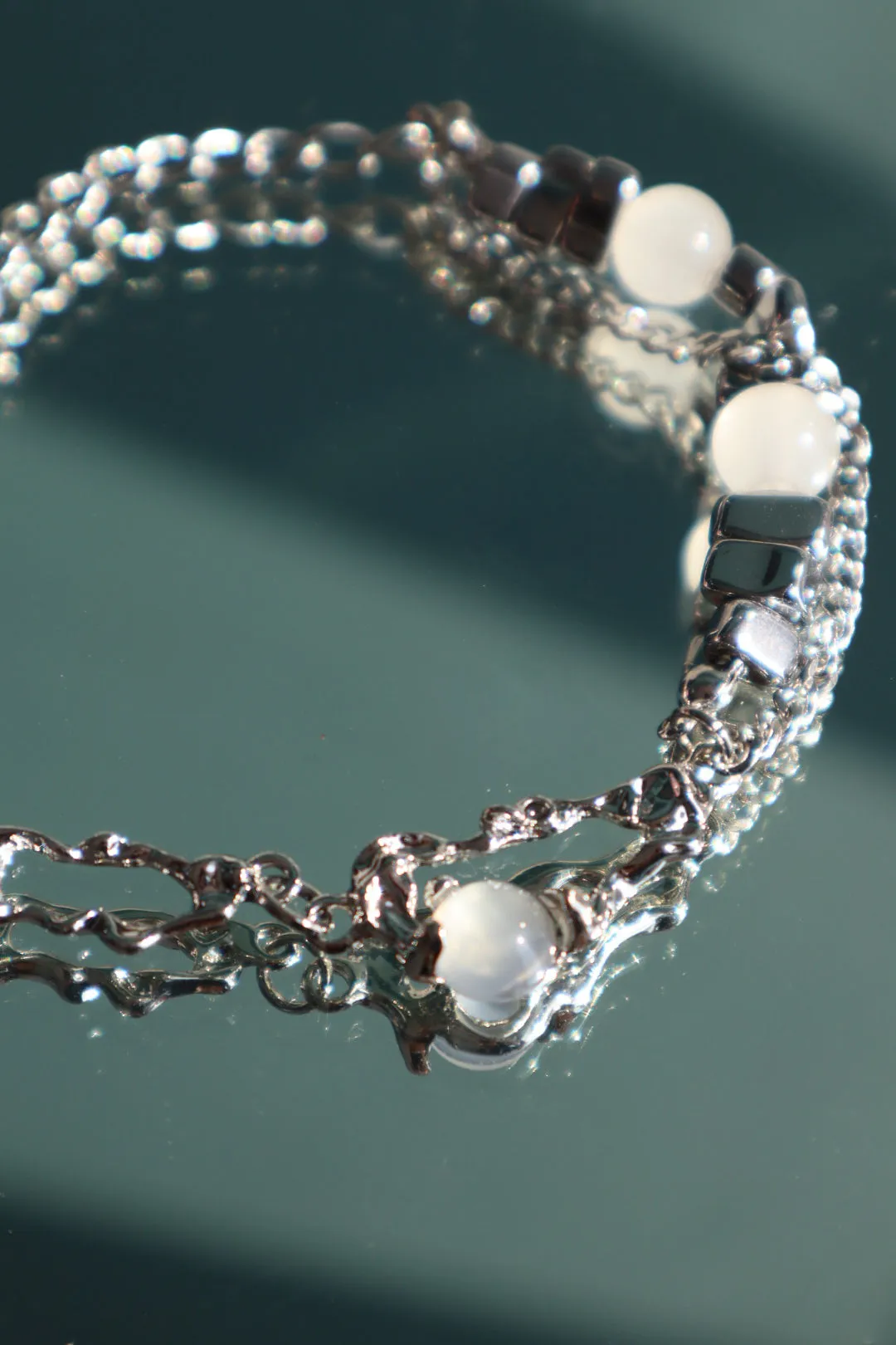 Platinum Plated Moonlight Silver Bracelet