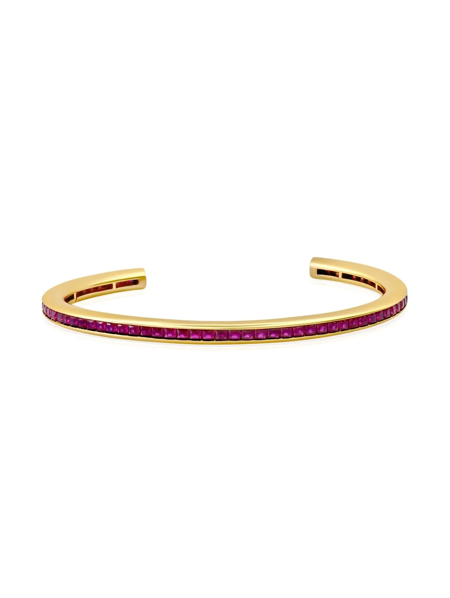 Princess Cut Ruby Color Cuff Bracelet