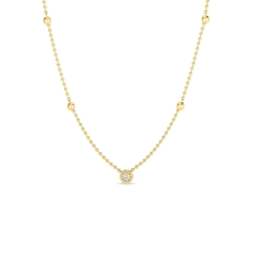 Roberto Coin 18k Yellow Gold Beaded Diamond Necklace