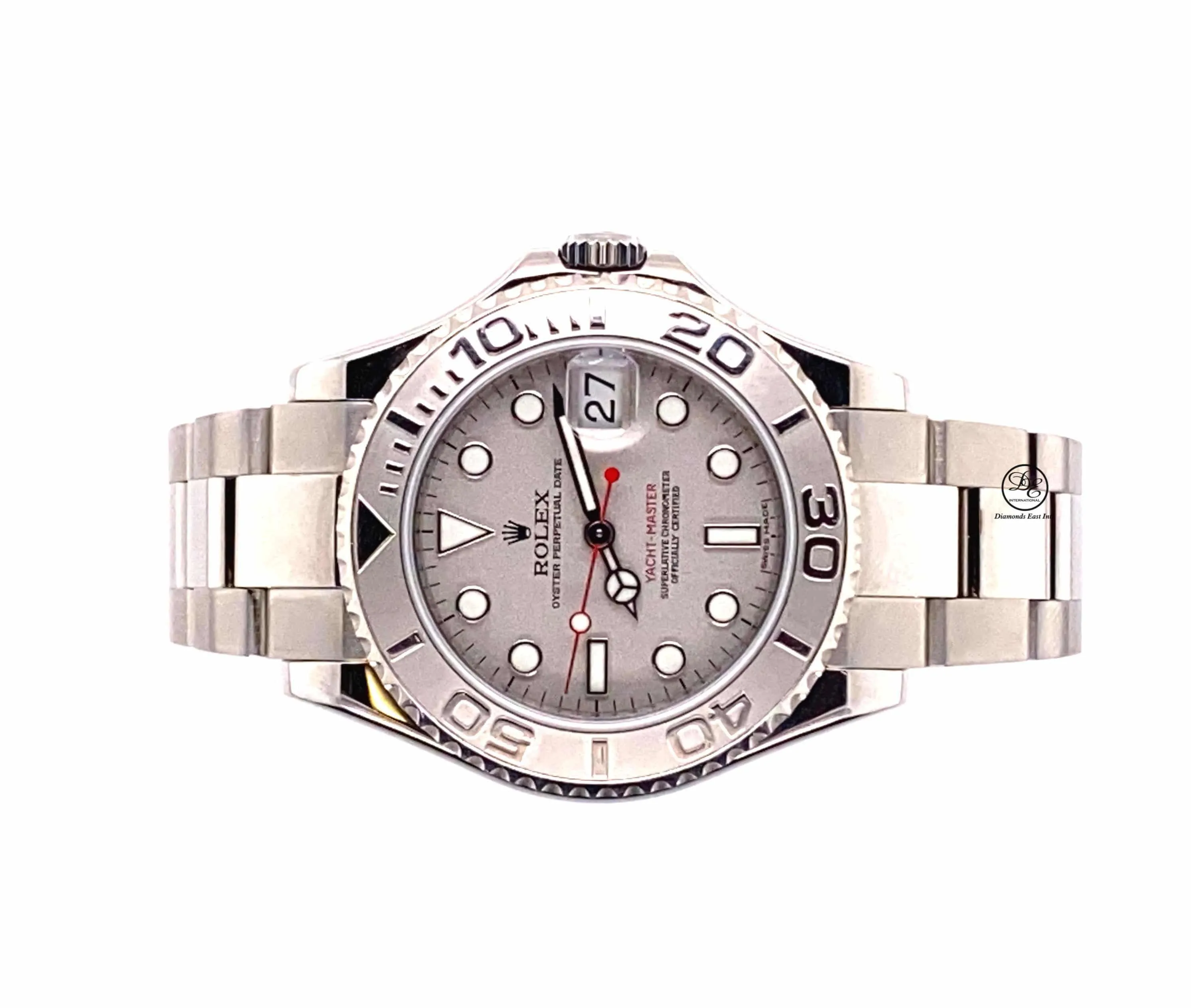 Rolex Yacht Master 168622 35mm Steel Oyster Platinum Bezel Watch Mint PAPERS