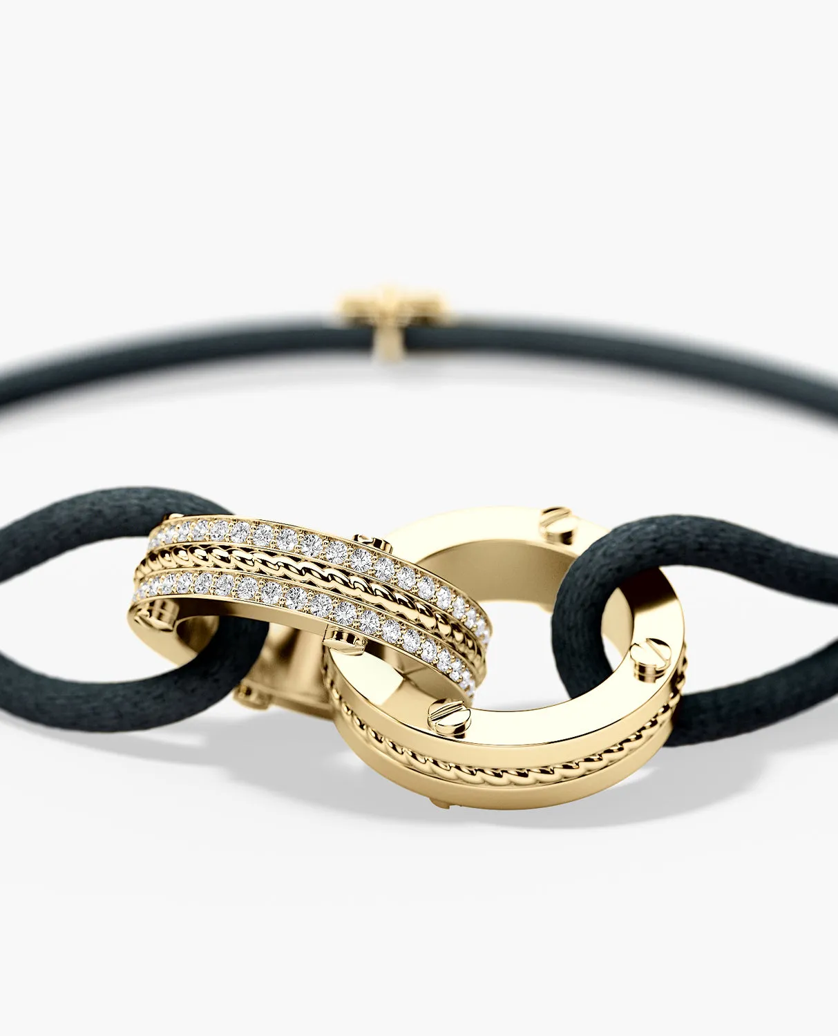 ROPES Cord Bracelet with Gold Charm & 0.20ct Diamonds