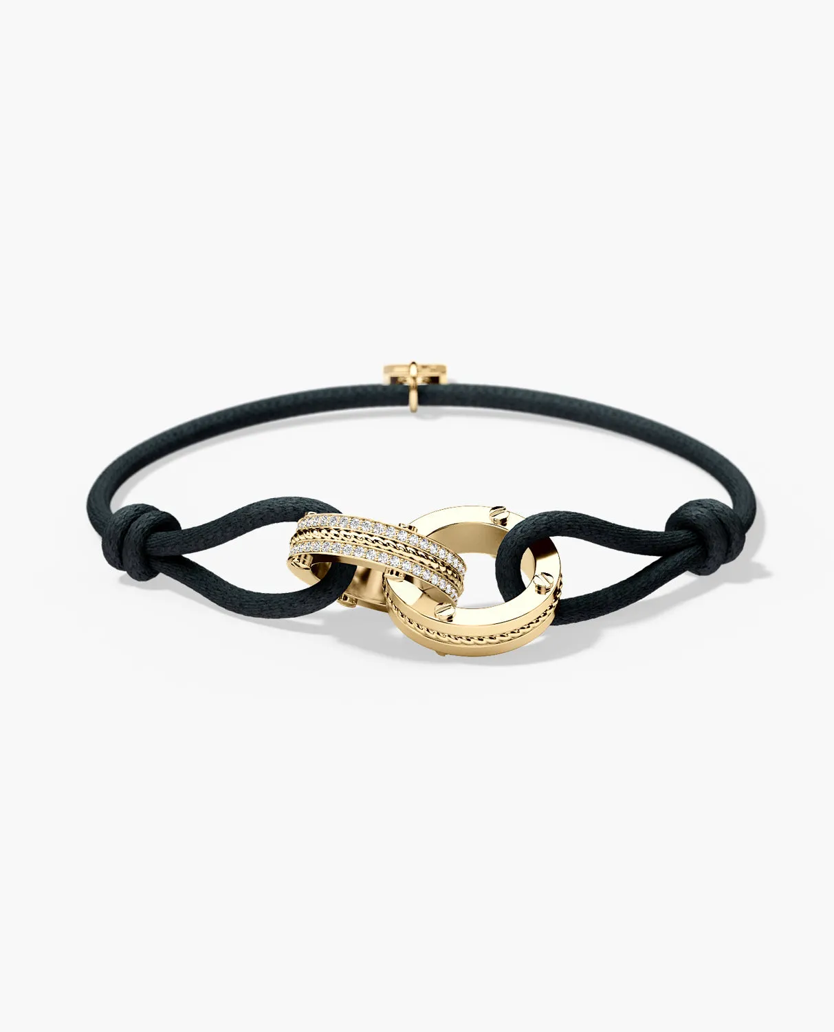 ROPES Cord Bracelet with Gold Charm & 0.20ct Diamonds