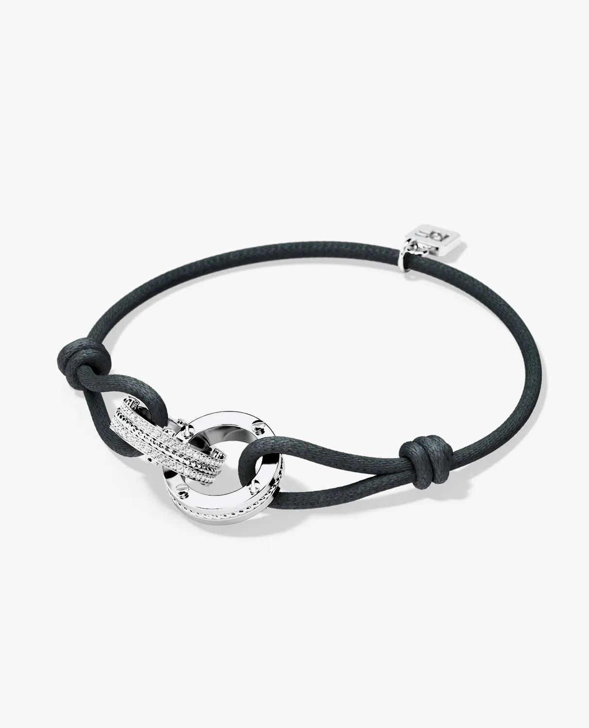 ROPES Cord Bracelet with Gold Charm & 0.20ct Diamonds