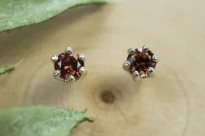 Rose Zircon Earrings; Genuine Untreated Tanzania Pink Zircon; 0.705cts