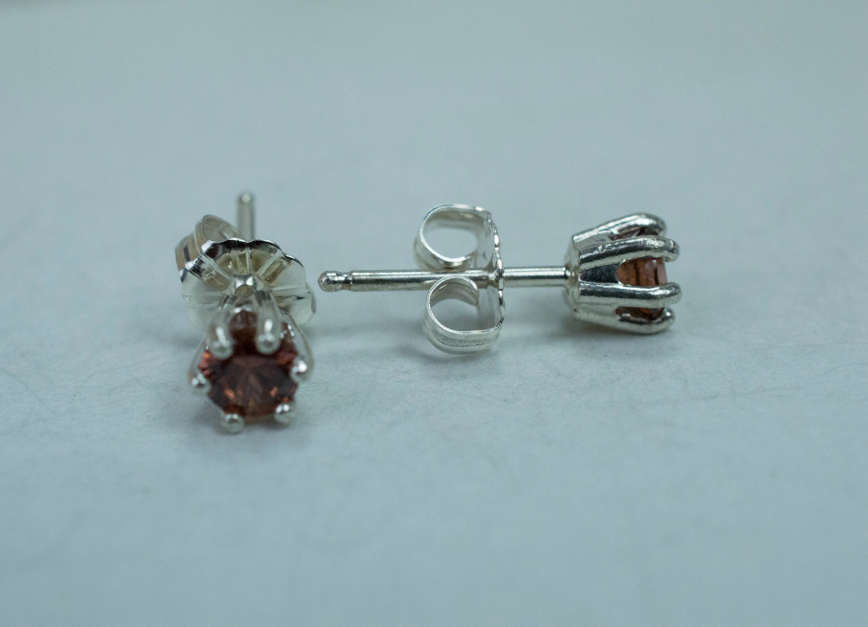 Rose Zircon Earrings; Genuine Untreated Tanzania Pink Zircon; 0.705cts