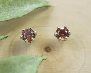 Rose Zircon Earrings; Genuine Untreated Tanzania Pink Zircon; 0.715cts
