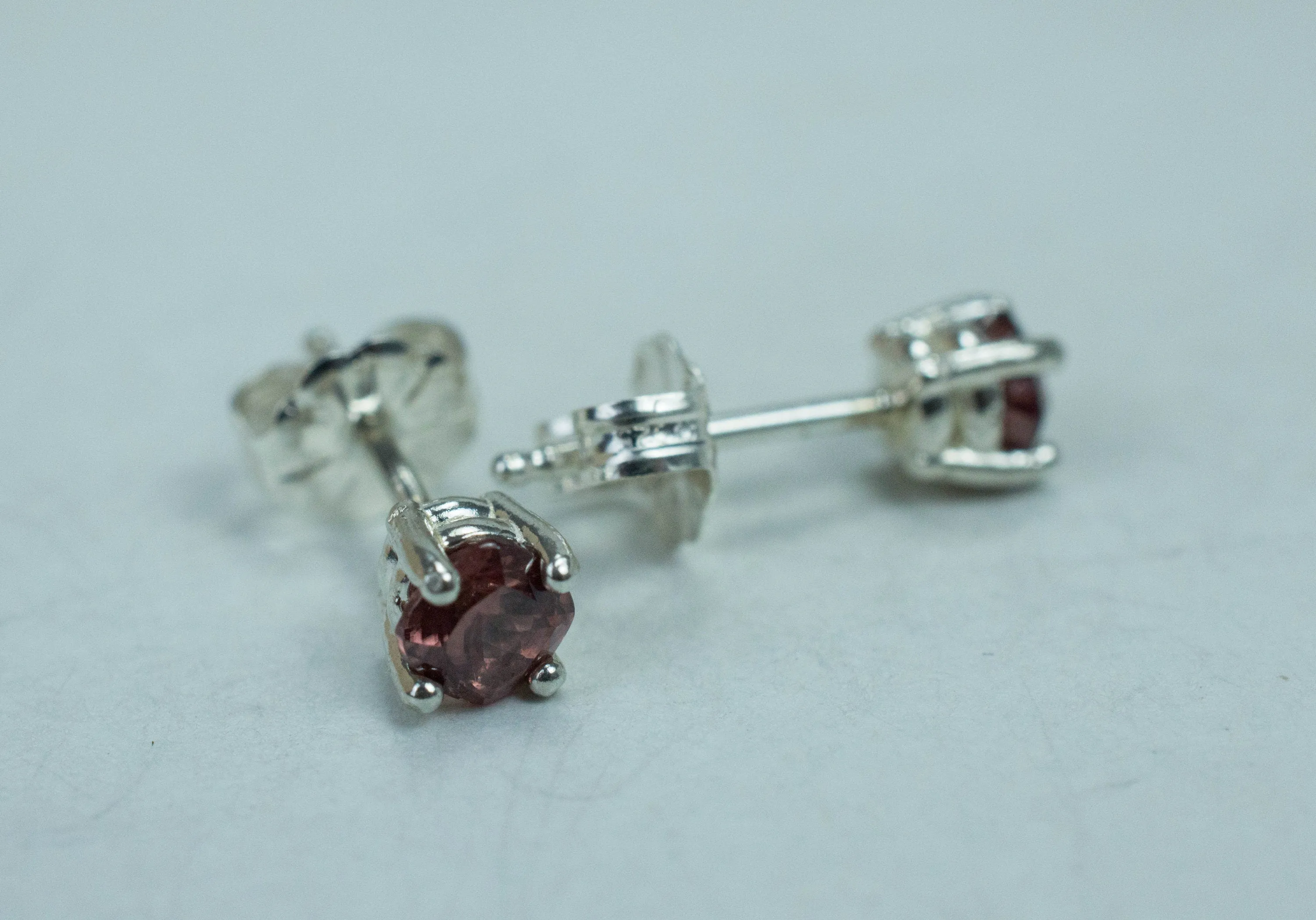 Rose Zircon Earrings; Genuine Untreated Tanzania Pink Zircon; 0.885cts