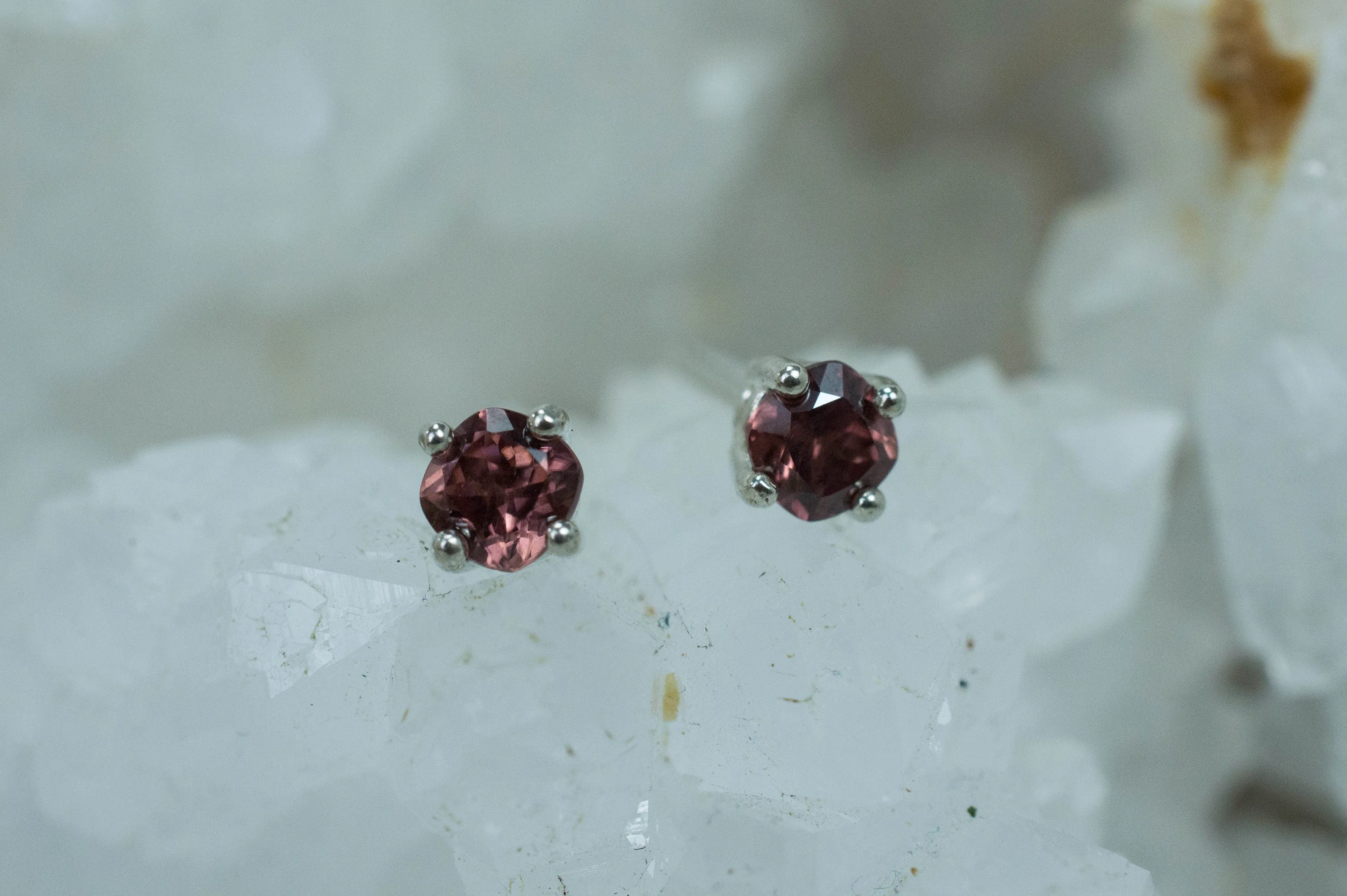Rose Zircon Earrings; Genuine Untreated Tanzania Pink Zircon; 0.885cts