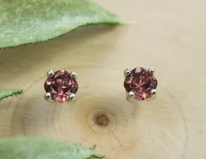 Rose Zircon Earrings; Genuine Untreated Tanzania Pink Zircon; 0.885cts