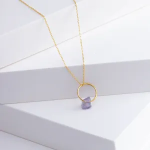Rough stone spinel pendant