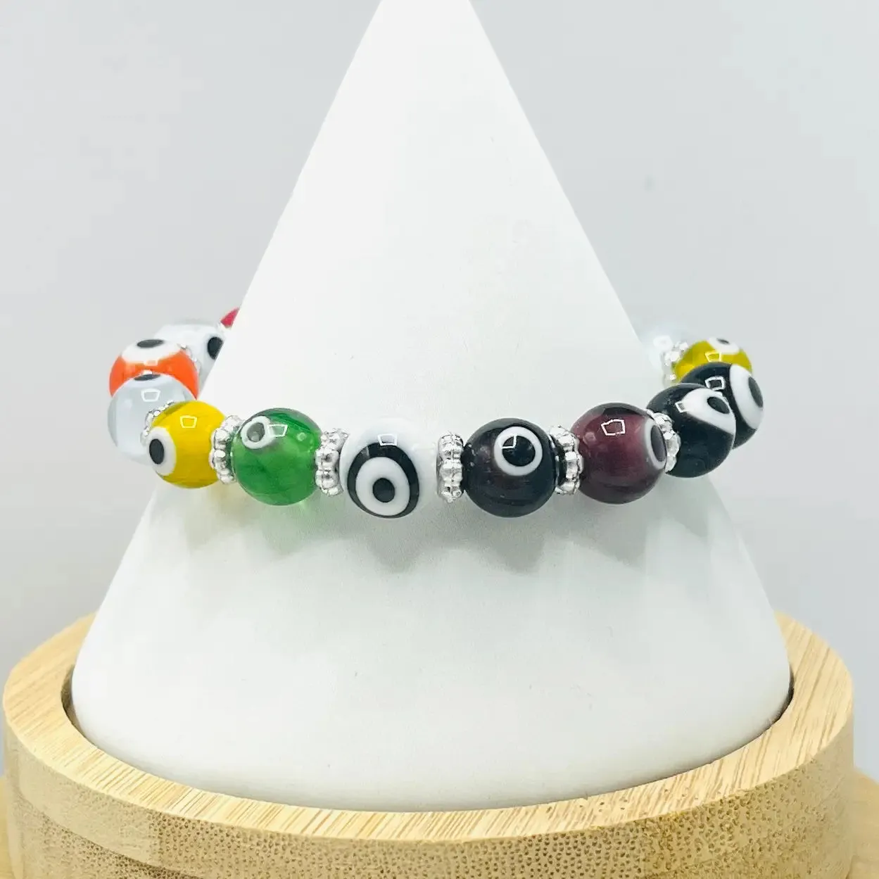 Round Evileye Bracelet: 4 Colors, Handmade in Turkey