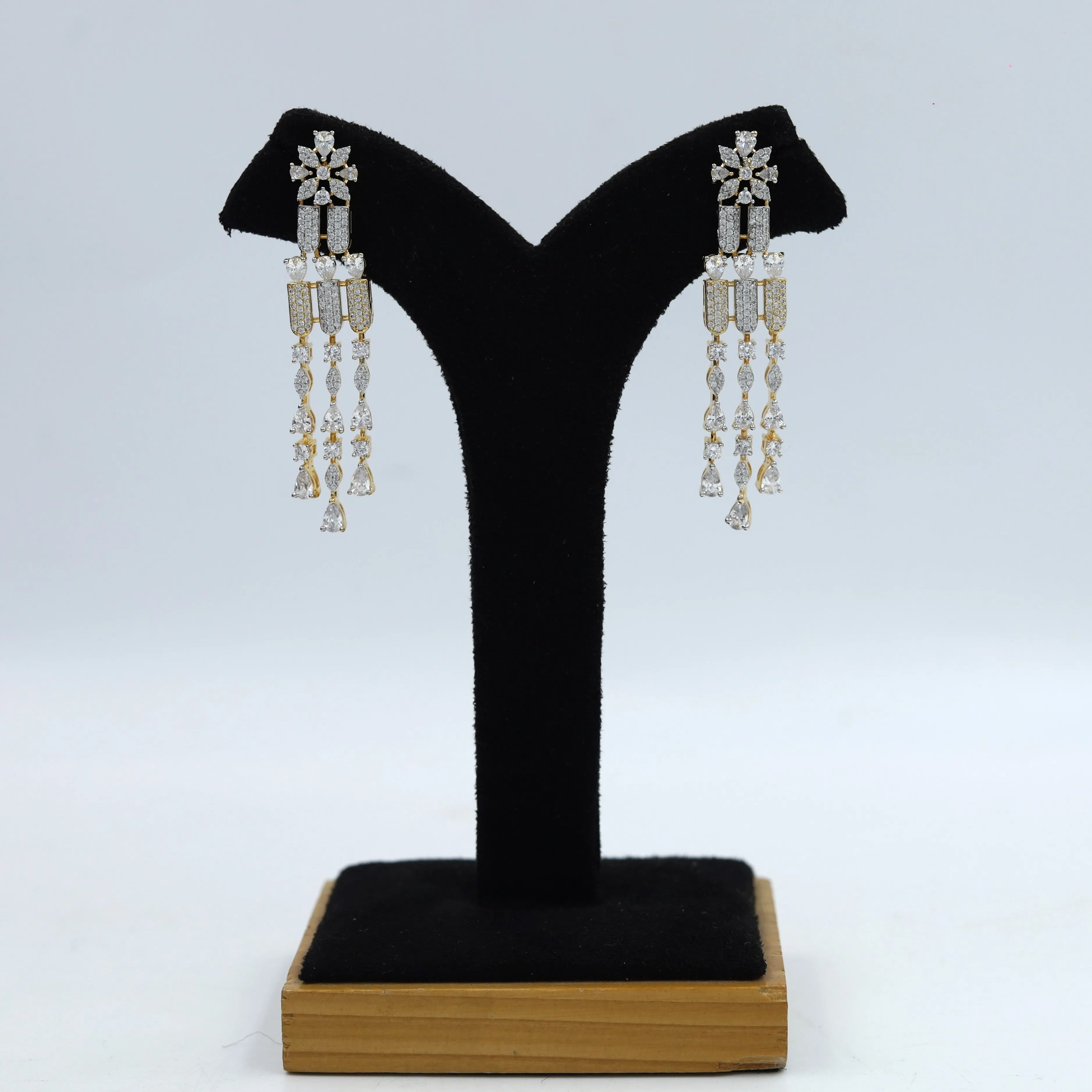 Round Neck Zircon/AD Necklace Set 15332-69