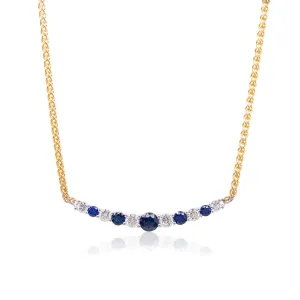 Sapphire & Diamond Smile Necklace
