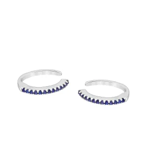 Sapphire Blue Ear Cuff Clip Earrings Non Pierced Conch Press On Waterproof Luxury Tarnish Free