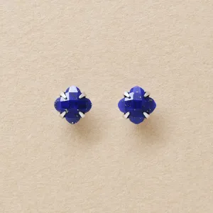 [Second Earrings] Platinum Lily Cut Lapis Lazuli Earrings