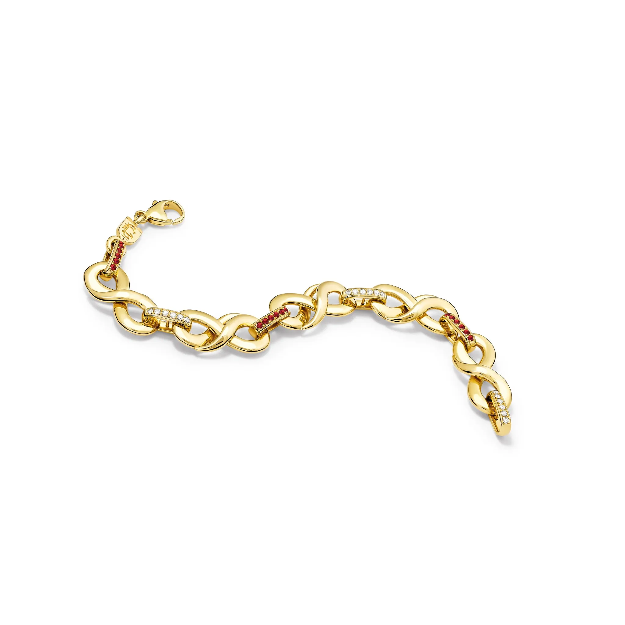 Serpent Geneve Bracelet Yellow Gold - Ruby & Diamond
