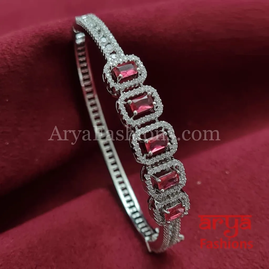 Silver Monalisa Stones CZ Bracelet