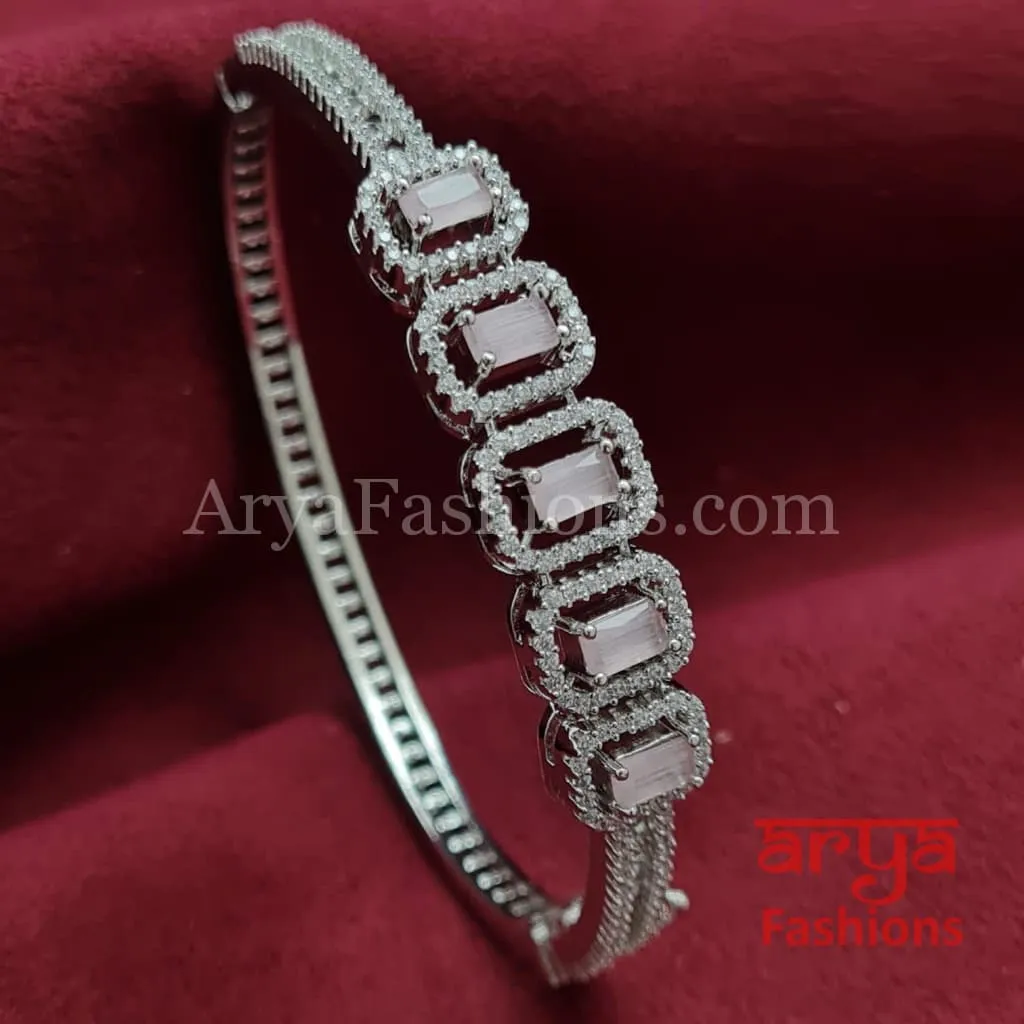Silver Monalisa Stones CZ Bracelet