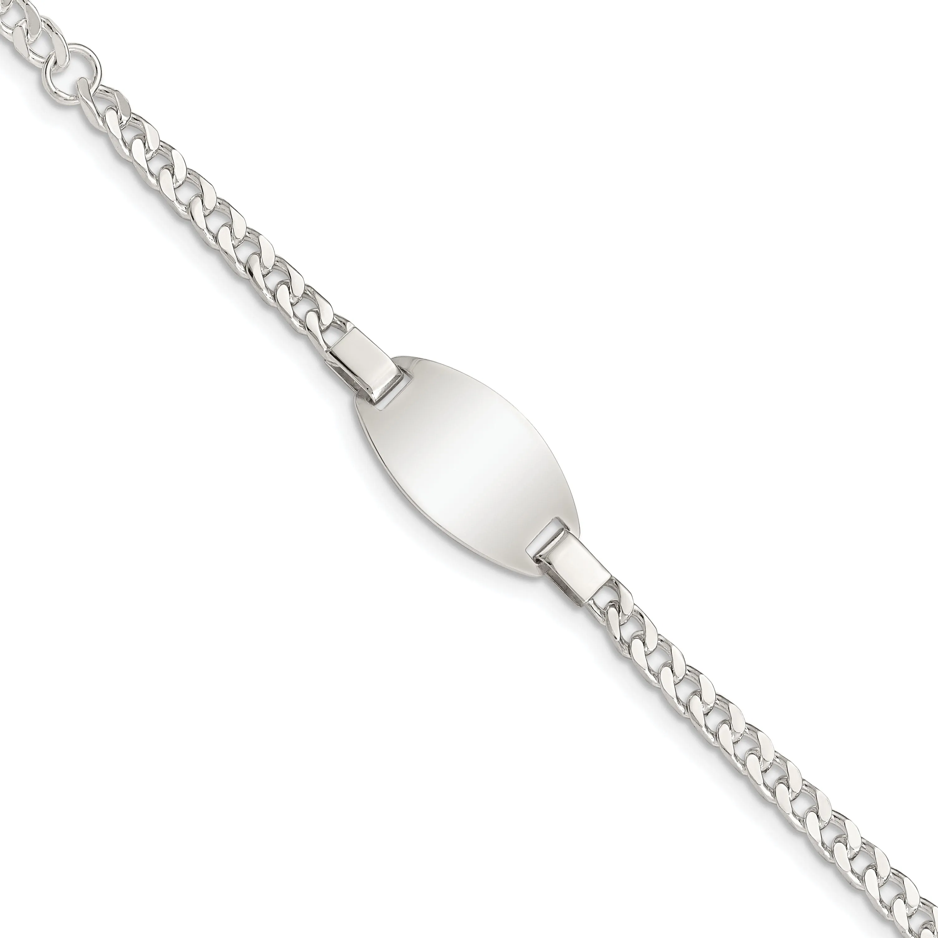 Silver Solid Engravable Baby ID Bracelet