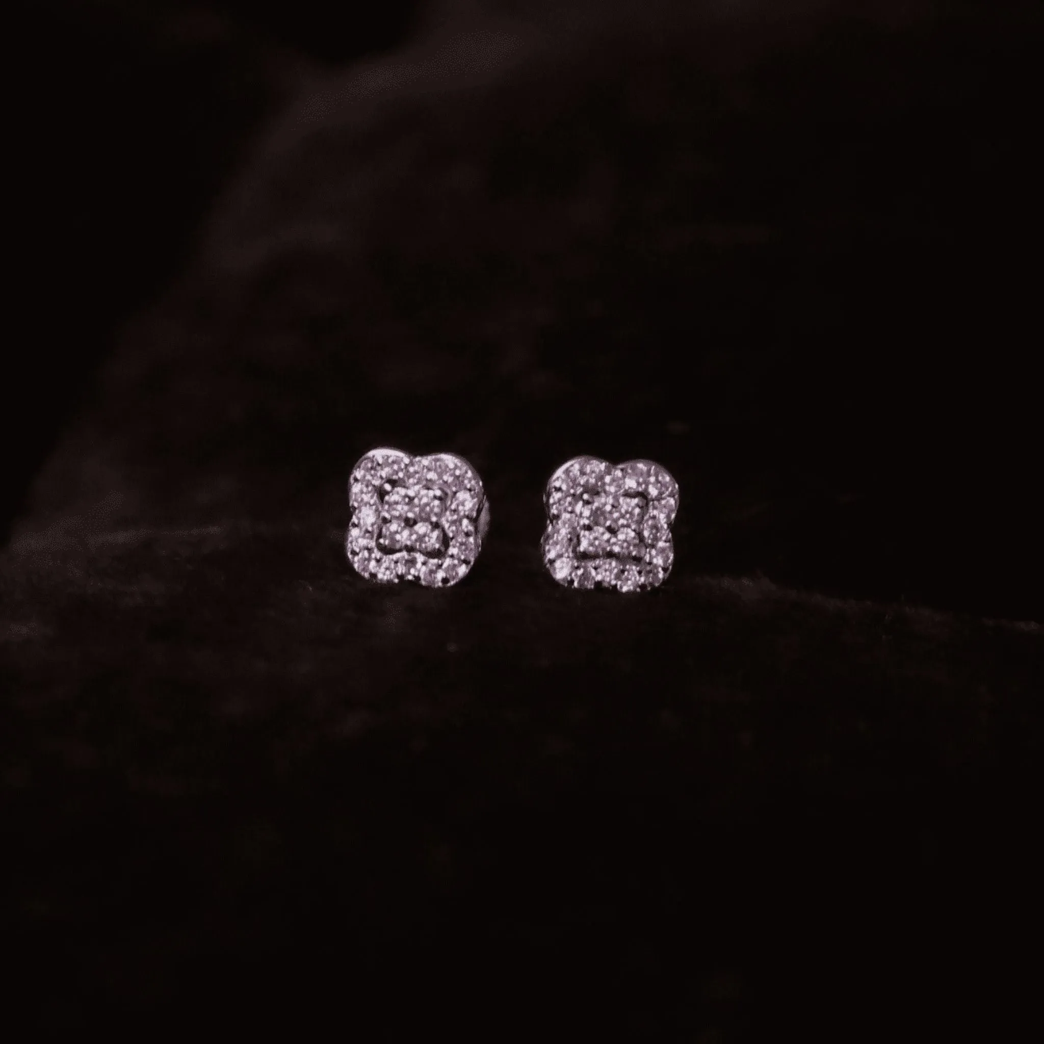 Silver Zircon Floret Earring