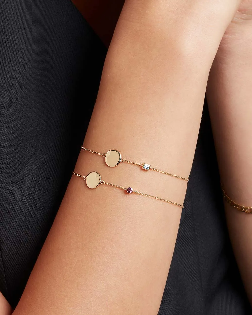 Solid Gold Ruby July Birthstone Bracelet