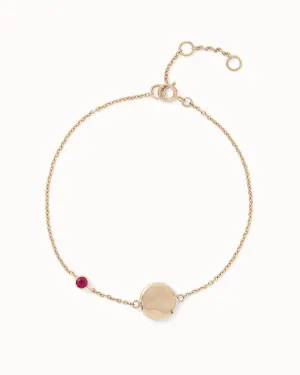Solid Gold Ruby July Birthstone Bracelet