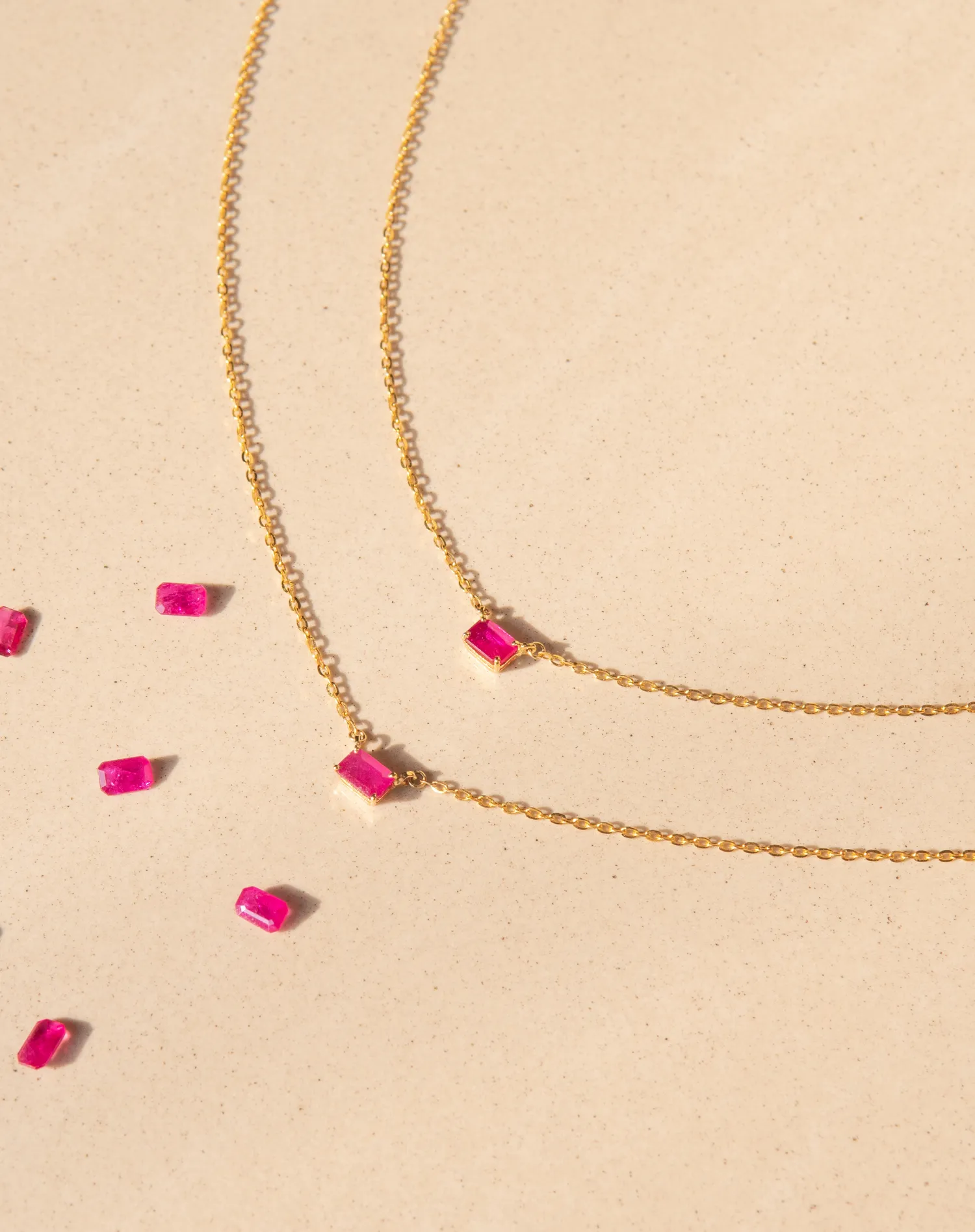 Solo Rectangle Ruby Necklace