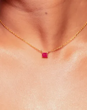 Solo Rectangle Ruby Necklace