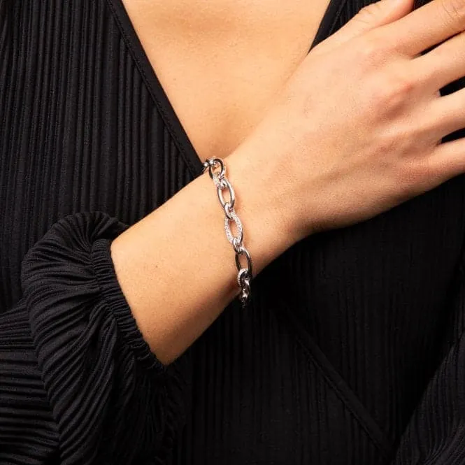 Sterling Silver Clear Cubic Zirconia Bracelet B5478
