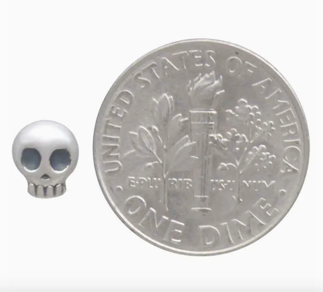 Sterling Silver Mini Skull Stud Earrings
