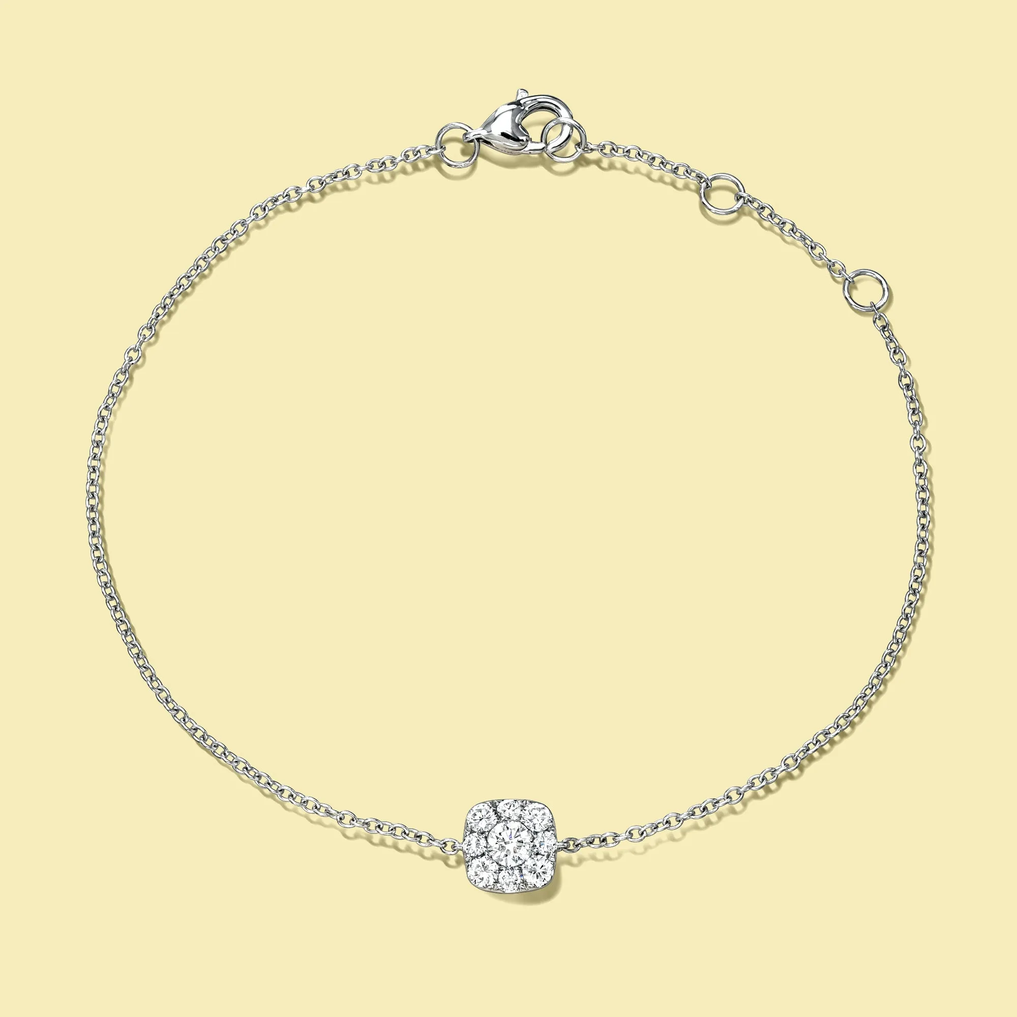 The Alia, Cluster Diamond Cushion Shaped Bracelet
