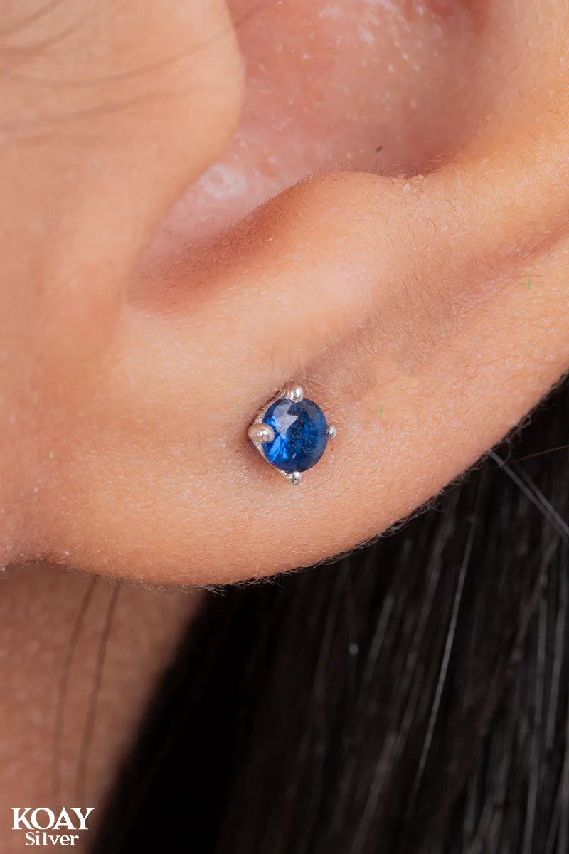 Tiny Blue Zircon Earring