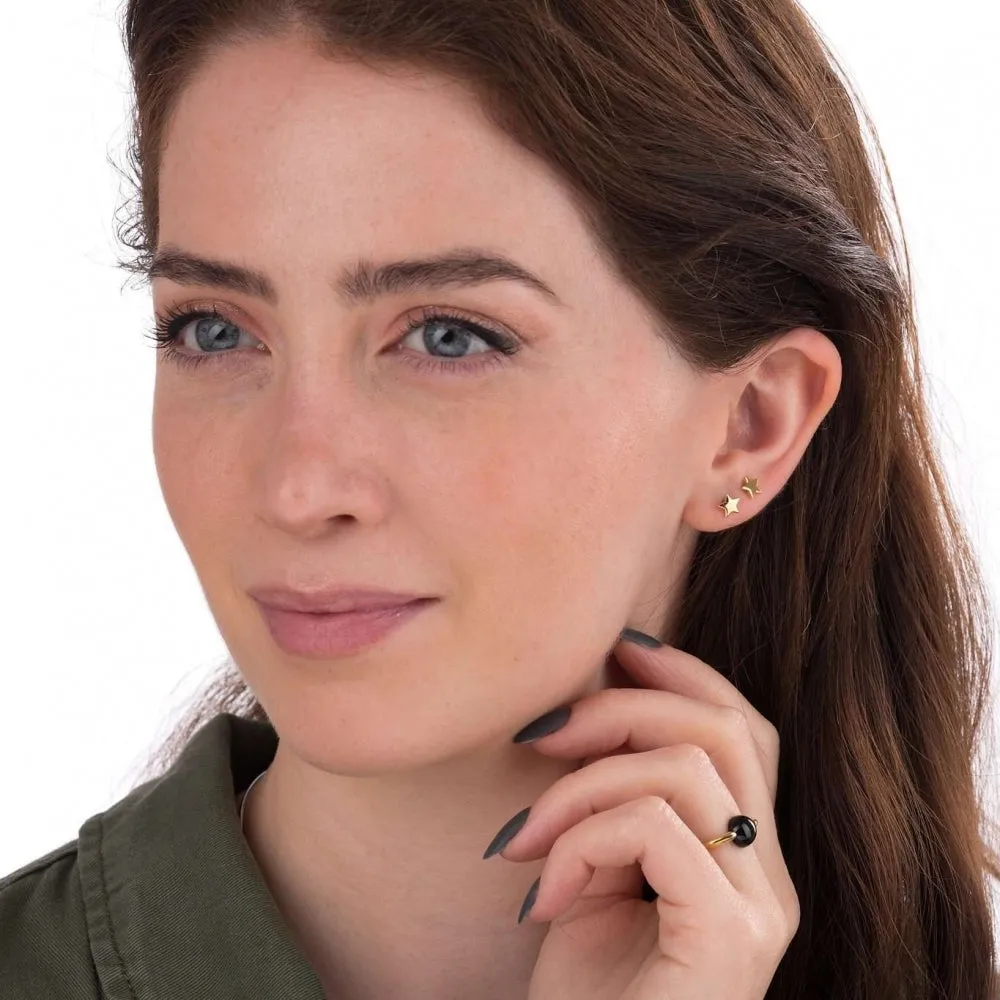 Tiny Star Stud Earrings - Silver - SPESSS25