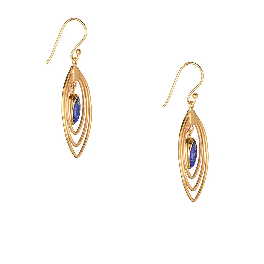Uma Lapis Earring, Gold Vermeil