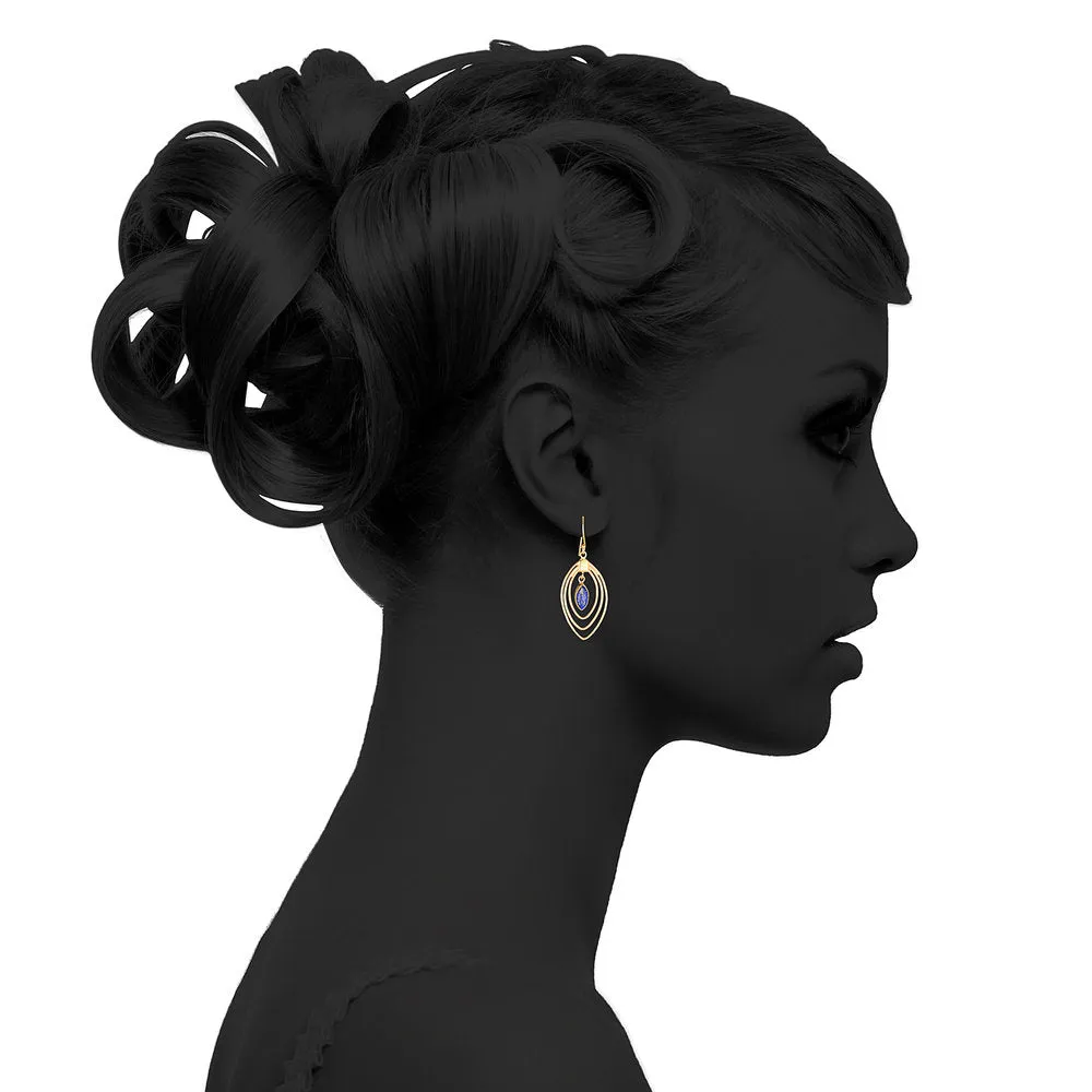 Uma Lapis Earring, Gold Vermeil