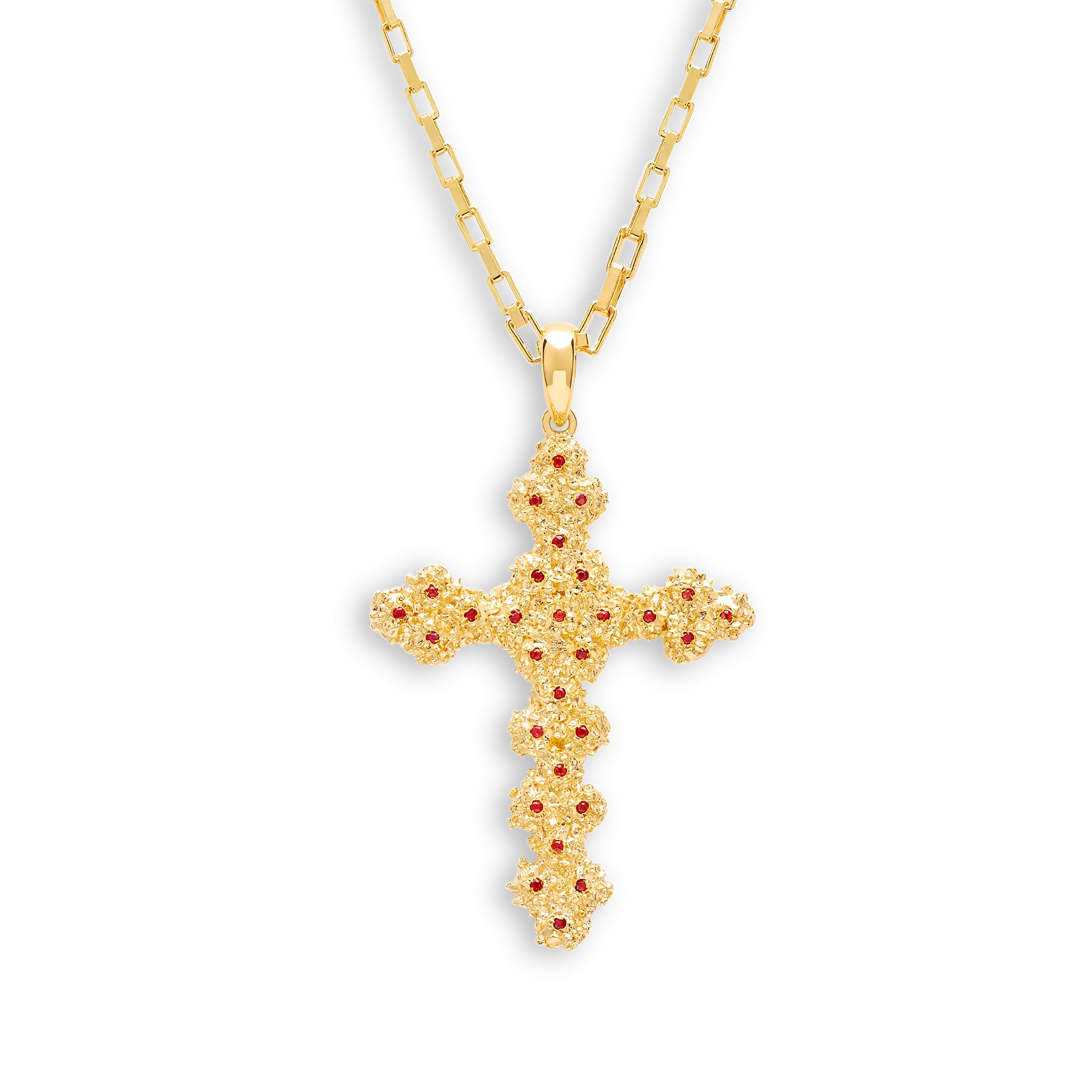VC021 Ruby Cross Necklace