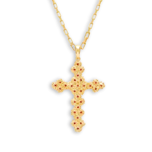 VC021 Ruby Cross Necklace