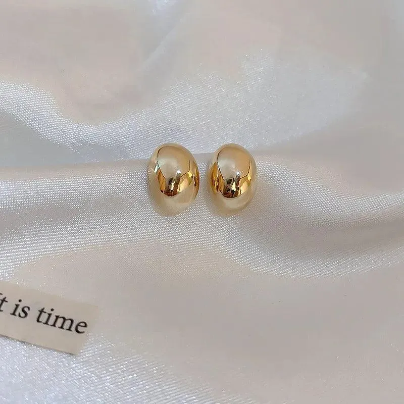 Vintage Gold Teardrop Dome Earrings: Stylish Statement Jewelry