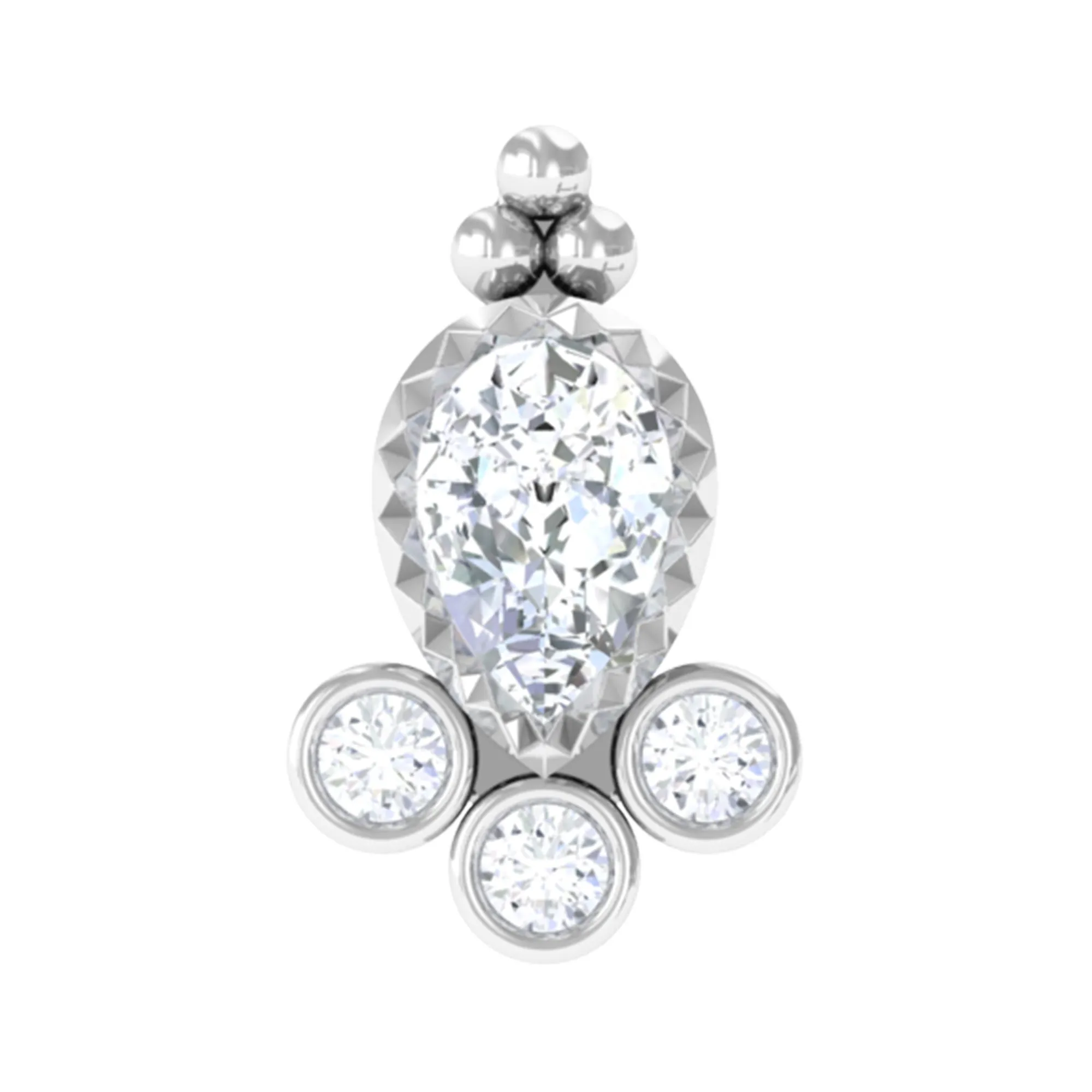Vintage Style Moissanite Tragus Earring in Bezel Setting