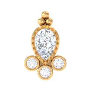 Vintage Style Moissanite Tragus Earring in Bezel Setting