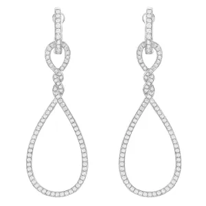 White Diamond Twisted Hoop Earring