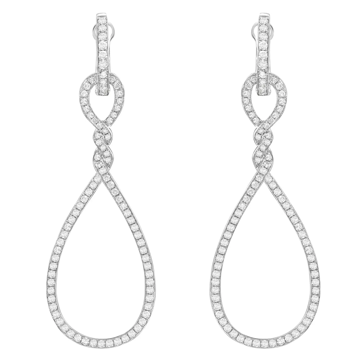 White Diamond Twisted Hoop Earring