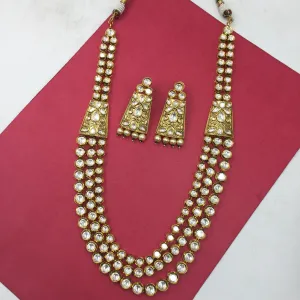 White Kundan Necklace Set 7519